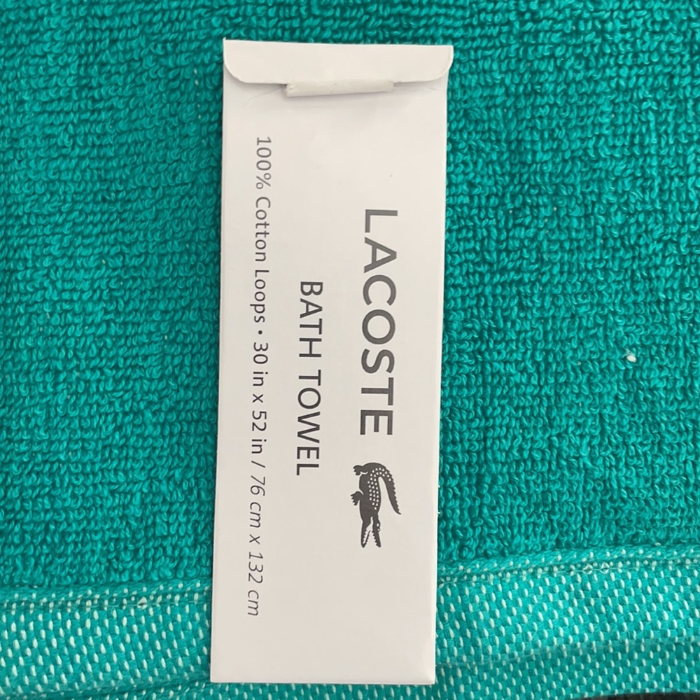 LOT of 4 Lacoste Bath Towel 30x52 green - Picture 2 of 4
